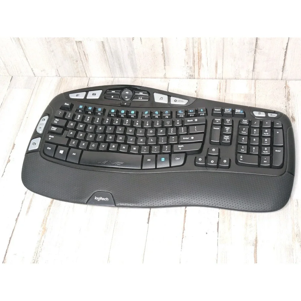 Logitech K350 Wireless Wave Ergonomic Keyboard Comfort NO USB Dongle WORKS